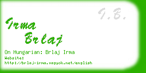 irma brlaj business card